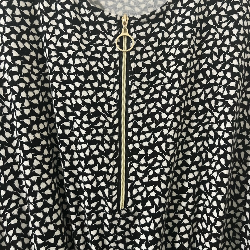 Chic Black and White Patterned Dress
